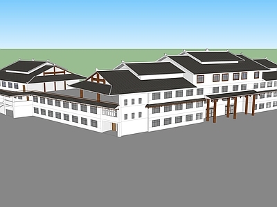中式展览馆建筑 中式