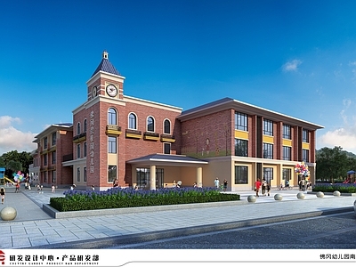 复古幼儿园建筑 12班 30人每班 4300平米 施工图