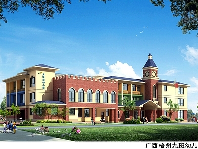 复古幼儿园建筑 9班 2660平米 施工图