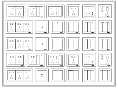 现代开关插座 施工图