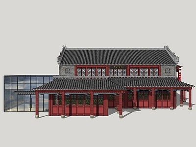 新中式其他商业建筑 商业组合 民俗商业街 商业步行街 单体