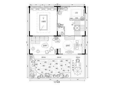 现代会所 800平私人会所 私人会所 施工图
