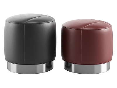 现代意式沙发凳 minotti 现代凳 皮革凳 圆凳 床榻