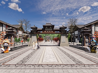 中式古建筑 汉唐文化主题街区 秦汉文化古城古镇 汉文化步行街 历史文化主题小镇