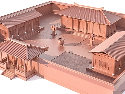中式古建筑 厢房 殿 中式建筑 古建筑