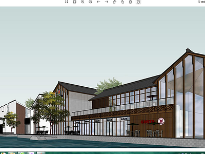 中式其他商业建筑 中式商业街