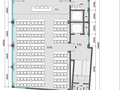 现代会议室 大会议 施工图