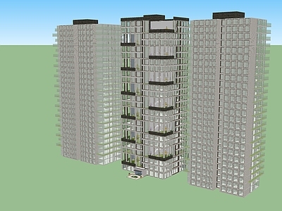 现代简约多层住宅 多层建筑 现代 绿色建筑 屋顶花园