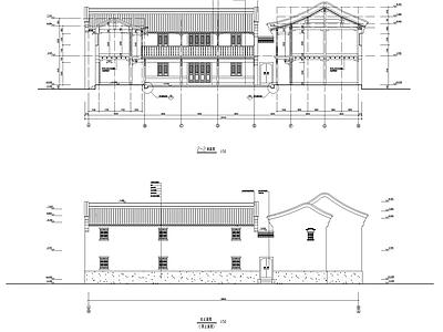 现代中式古建 仿古建 施工图 古建