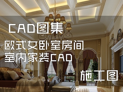 欧式卧室 女 家装 施工图