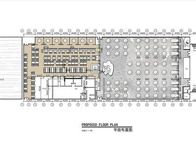 现代欧式中餐厅 餐厅 婚礼宴会厅 平面布局 施工图