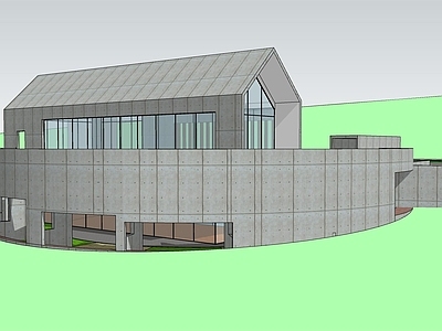 现代展览馆建筑 展览 地