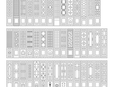 中式门 中式框图库 施工图