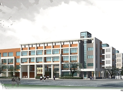 现代学校建筑 50班中学 20班大学预科 20700平米 施工图