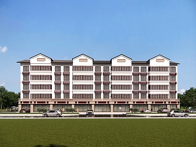 新中式多层住宅 商住楼 裙房商铺