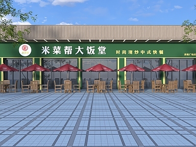 现代门头 餐饮 头 简约头 绿色系头 极简头