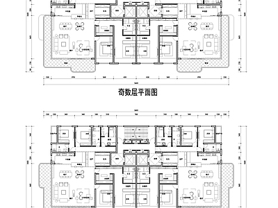 现代住宅楼建筑 四代住宅 转角观景 创新大高层户型 施工图