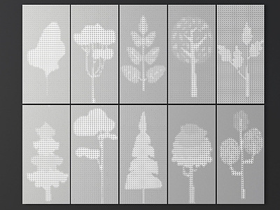 现代工业护墙板 树形渐变孔板 随机冲孔板 穿孔 卡通树发光冲孔板 镂空板 冲孔板
