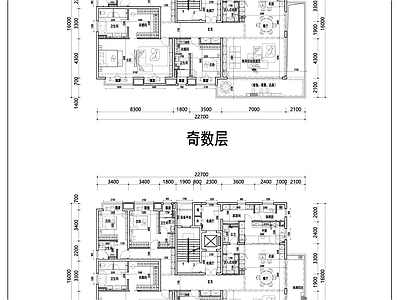 现代新中式住宅楼建筑 四代宅 300平转角 创新洋房户型 施工图