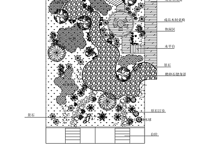 现代中式屋顶花园 园景观 口袋公园 景观 空中园 植物配置 施工图