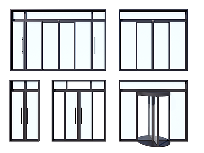 现代推拉门 门 建筑门 商场门