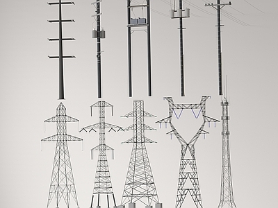 工业设备 电线杆 电缆 高压电塔 高压线 信号塔