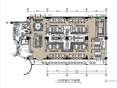 法式现代西餐厅 深圳 法式西餐厅 自助餐厅 施工图