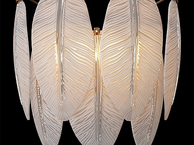 现代吊灯 Lampatro Loreley leaf feather