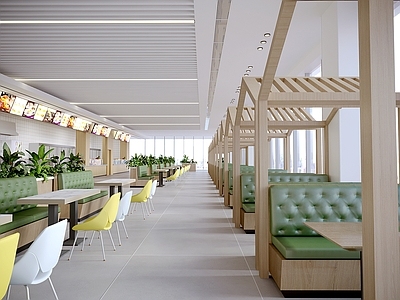 现代中式中餐厅 中式快餐厅 现代餐厅 中餐馆 快餐店 餐厅座椅组合