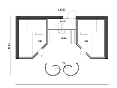 现代会所 健康理疗中心设计 理疗房平面图 健康中心布局 理疗室设计图 健康养生平面图 施工图