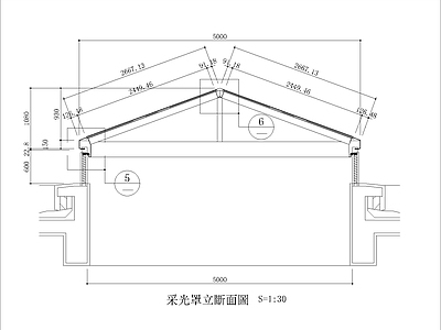 其他窗 采光罩立断面图1 施工图