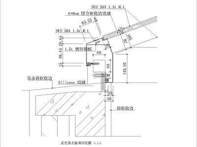 其他窗 采光罩立断面详细 施工图