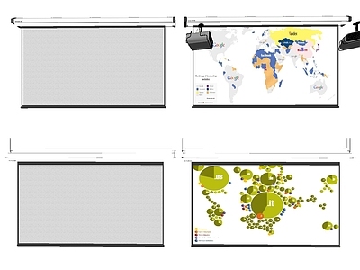 数码组合 现代 投影仪 屏幕