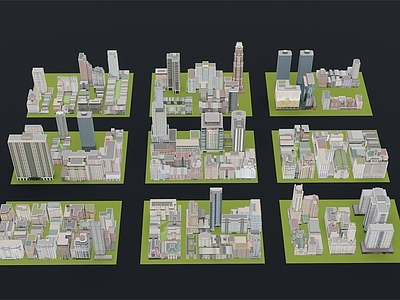 现代新中式简模规划 简模规划 规划建筑 规划配景建筑