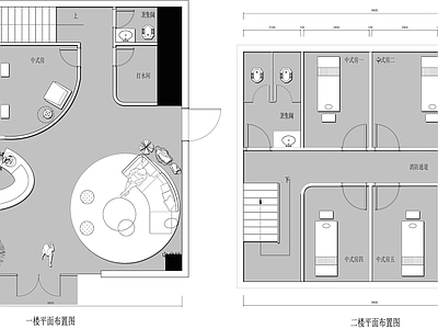 现代美容院 美容SPA养生会 施工图