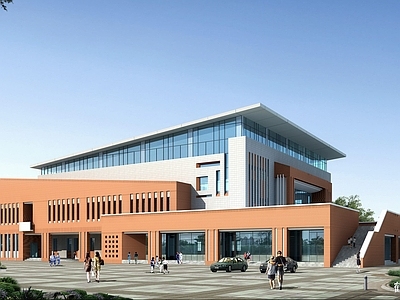 现代学校建筑 综合馆 含体育馆 食堂 2368平米 施工图
