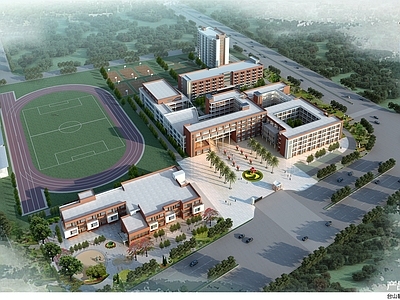 现代学校建筑 小学36班 中学18班 含教学楼 食堂 体育馆 施工图