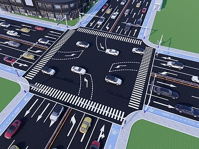 现代道路 道路景观 十字路口 乡村道路