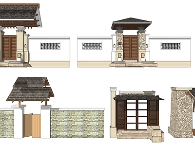 欧式庭院门 头 庭院 花园 木