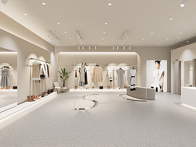 现代服装店 女装店 侘寂