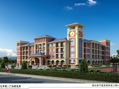复古学校建筑 湖北咸宁温泉城 24班小学教学楼 7857平方米 施工图