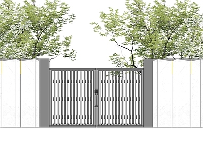 现代新中式别墅庭院 大 庭院大 别墅庭院大 庭院