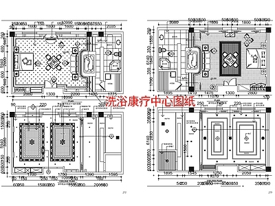 现代洗浴中心 洗浴康疗中心图纸 施工图