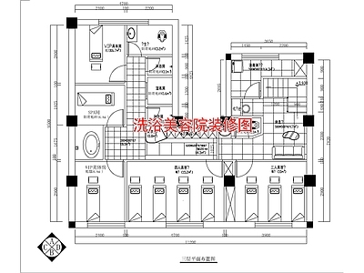 现代洗浴中心 洗浴美容院装修图 施工图