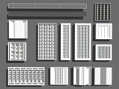 现代工业格栅灯 空调百叶 各类格栅灯组合