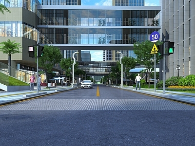 现代街道 城市街道