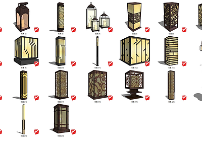 新中式中式景观灯 中式创意景观灯具 灯具合集 创意灯具