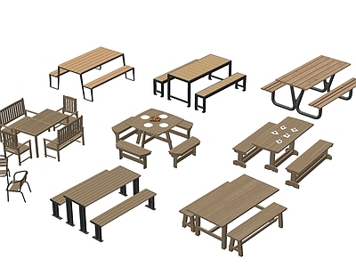 现代户外桌椅 户外餐桌