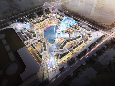 现代商场建筑 开放式商业街区 商业 商业多层
