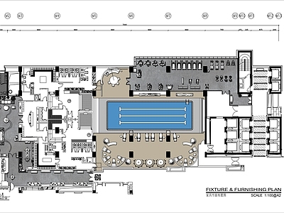 现代轻奢健身房 北京星级 游泳健身会所 施工图